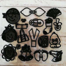 Assorted Accessories Patchwork Silhouette Baby, Faces & Other Embosser Cutters