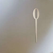 Silver Number 0 acrylic mirror cake topper, 7cm