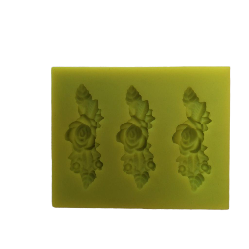 Fondant flower pattern silicone mould, size of embellishment 4.5x1.5cm, KY0173