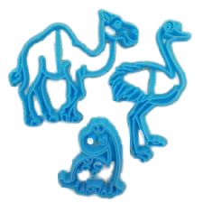 Ostrich, Camel, Dino Cutter Set