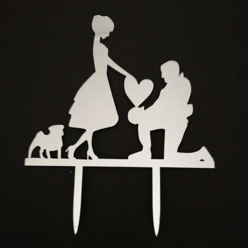 Nr71 Acrylic Cake Topper Mirror Silver