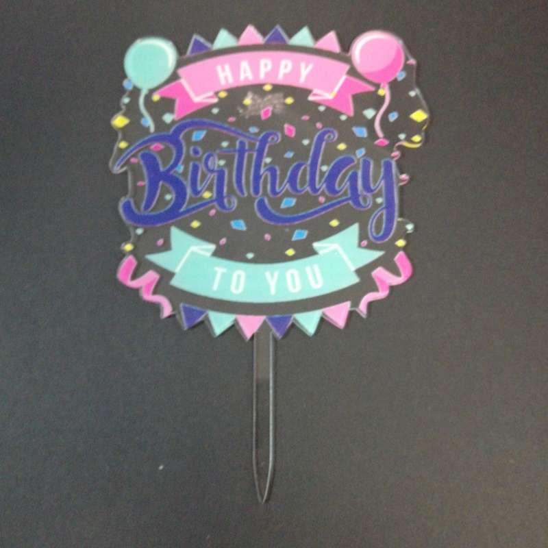 Nr34 Acrylic Cake Topper Happy Birthday