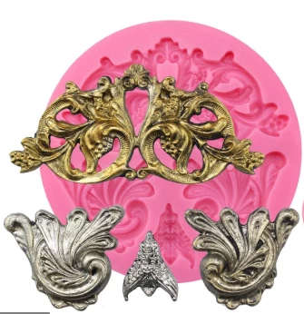 Vintage Border Embellishment silicone fondant mould.