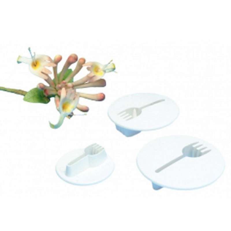 Plastic Honey Suckle cutter, 4x1.5cm, 3.5x1.2cm, 2.5x0.9cm