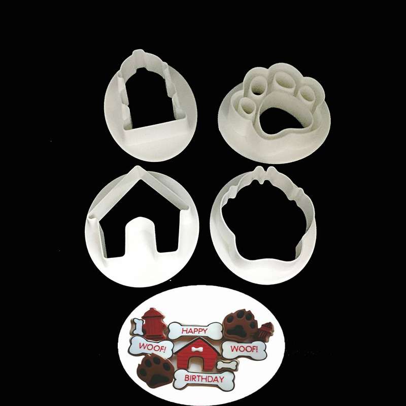 Paw and dog house plastic cookie cutter, Paw: 4.4x4cm, House: 4x4cm