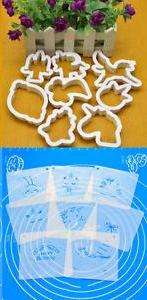 Unicorn plastic cookie cutter and stencil set, A