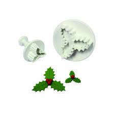 Holly Christmas Leaf Fondant Plunger Cutter