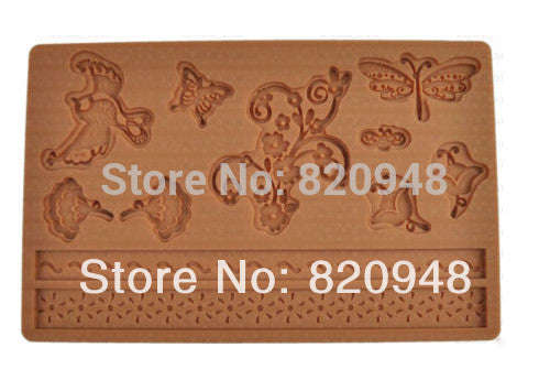 Sugar paste fondant silicone mould butterfly bird, J