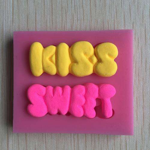 Silicone fondant mould Sweet kiss, size of mould 4.5x4cm