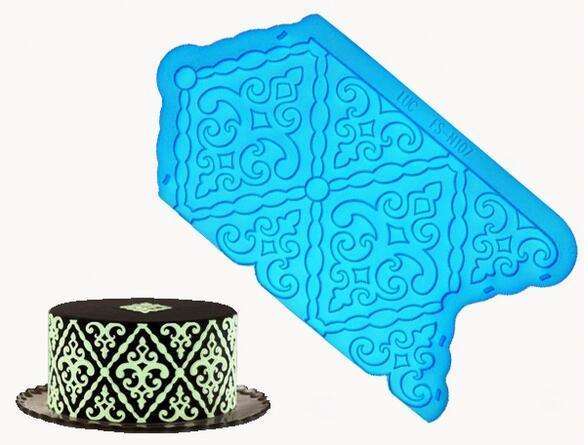 Silicone Onlay Mould Damask Scroll J