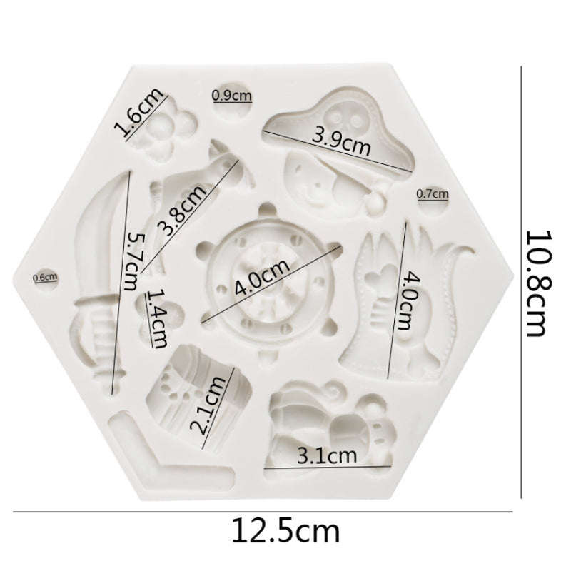 Pirate theme silicone mould