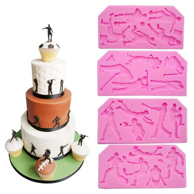 Baseball, Soccer, Football and Golf sport set silicone mould