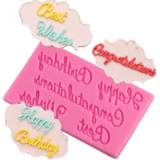 Happy Birthday Congratulations Silicone Mould