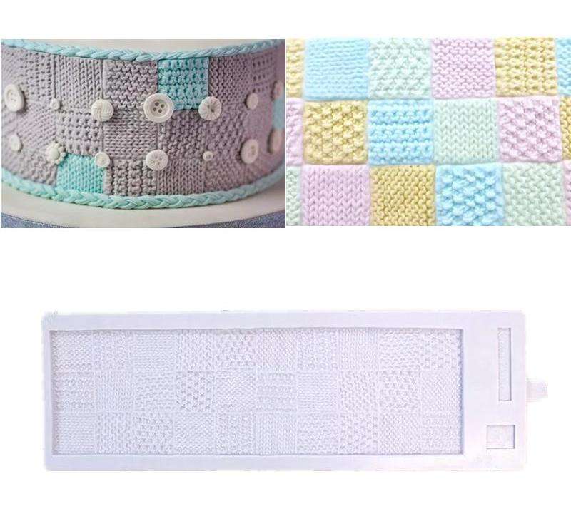 Patchwork crochet blanket silicone mould, 31x9.5cm