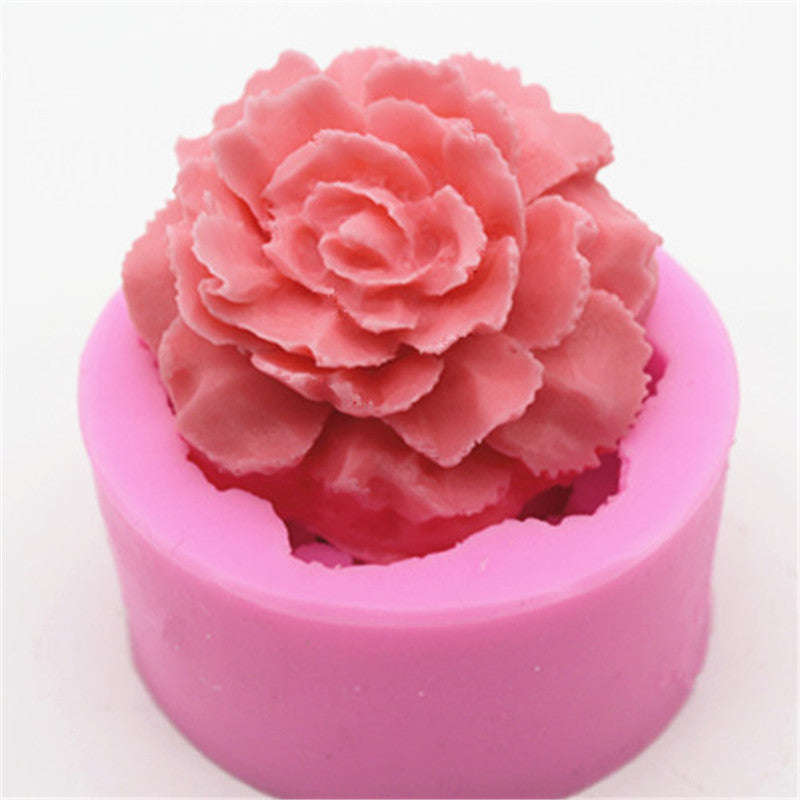 3D Cupcake Rose flower silicone mould, 5.5cm