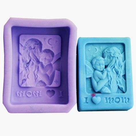 Mom and Baby Soap Bar silicone soap mould, 7.5x5.5cm