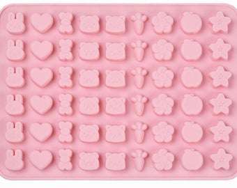Gummy Easter shapes silicone mould, Bunny 1.6x1.4cm, Carrot 1.6x1.2cm, 0.7cm deep