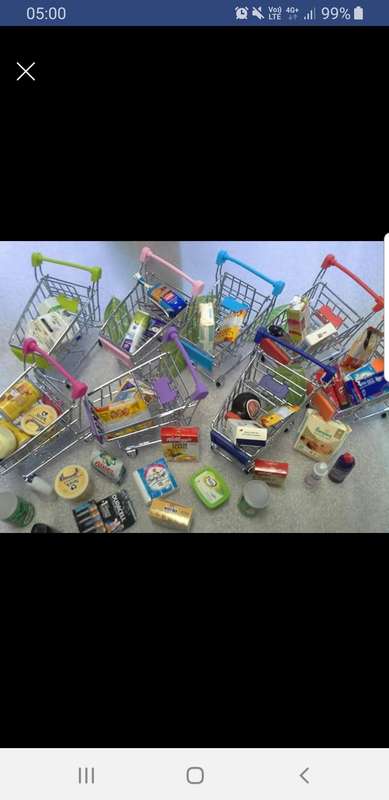 Mini shopping trolley, 11x12cm,Dark Blue