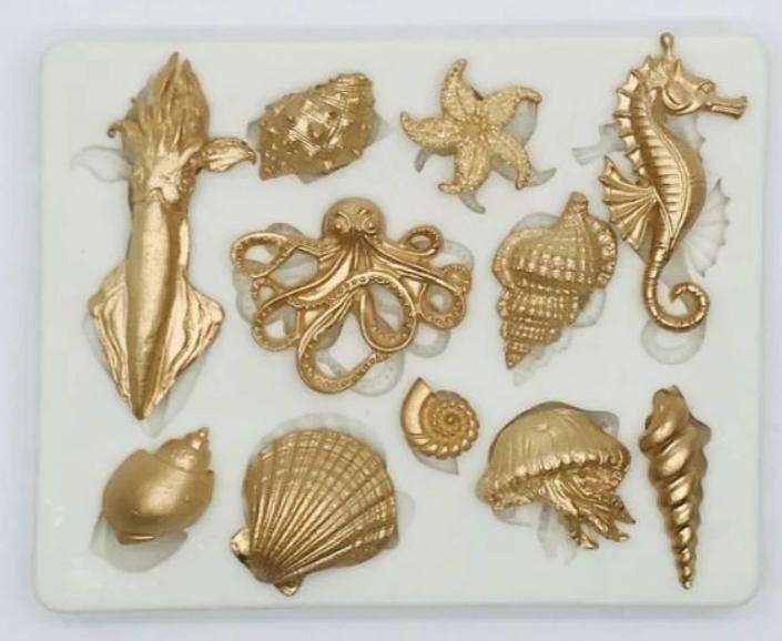 Sea Animals silicone mould, Octopus: 4.2x3.5cm