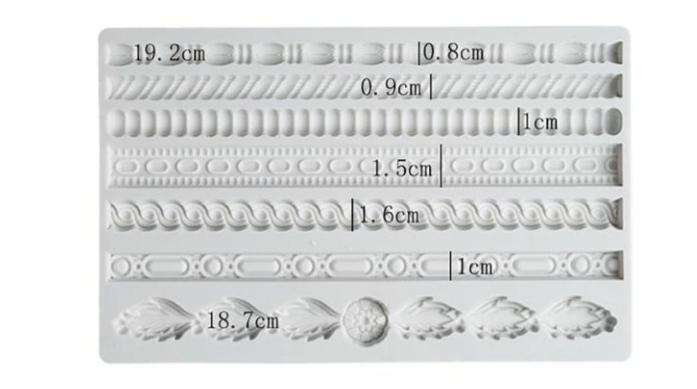 Borders sugar paste silicone mould