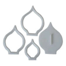 Arum Lily Plastic Cookie Cutter and Veiner Set 6.6x9cm 5.8x8cm 4x5.2cm