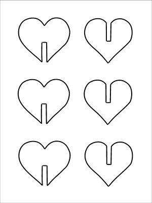 B100 Hard Plastic Chocolate Mould Inter linking Valentine Hearts 5.5x4.8cm