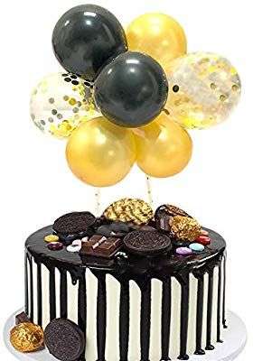 Cake Balloons Black & Gold