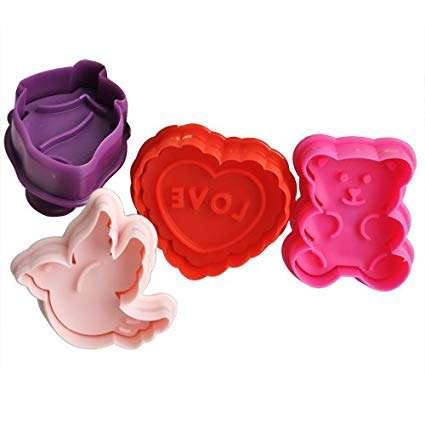 Dove Bird,  Teddy Bear, Heart, Rose plunger cutter