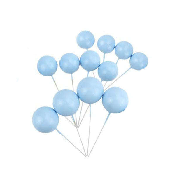 Cake Topper Polystyrene Faux Balls Blue 10pcs 2cm