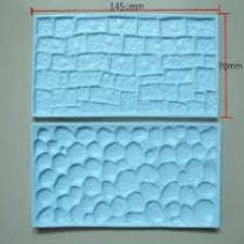 Fondant stone wall and Gobble Stone embosser, double pack