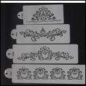 Cake Decorating Stencil Scroll Border 4pc