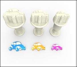 Tiny Fondant Plunger Cutter Car