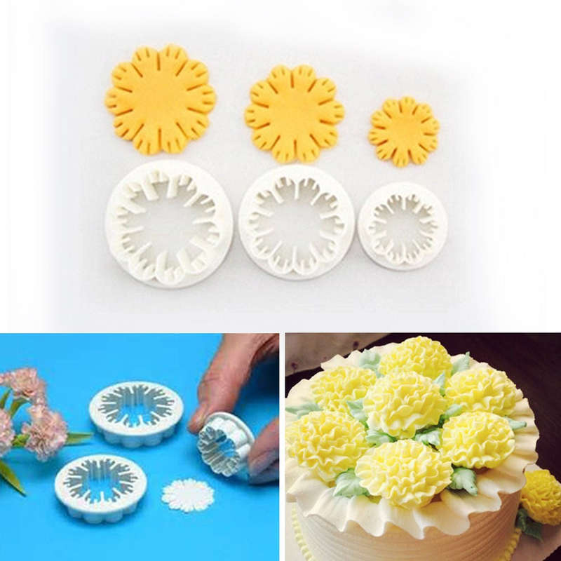 Carnation plastic fondant cutter set