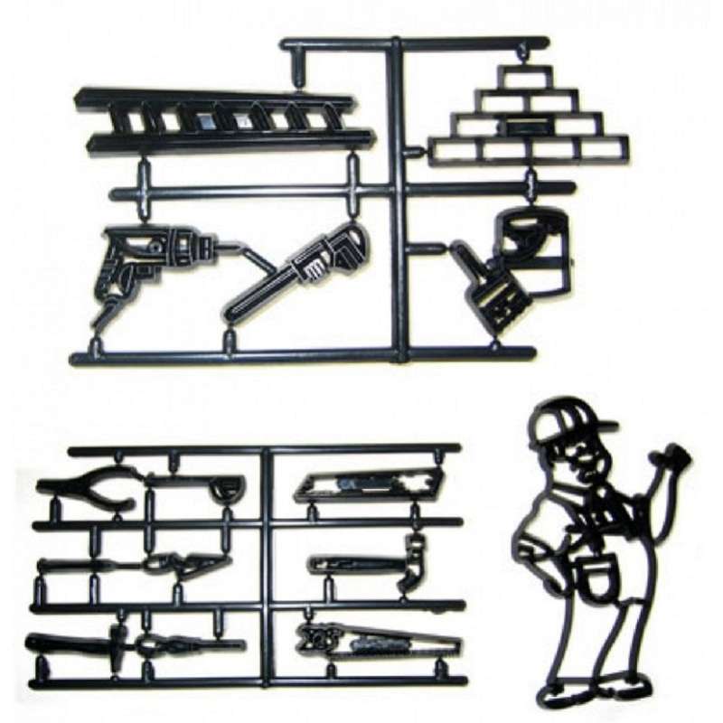 Construction workers and tools Patchwork Cutter set