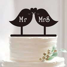 Nr88 Acrylic Cake Topper Mr & Mrs Wedding Black