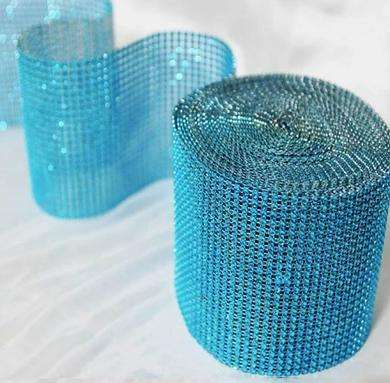 Diamante roll for decor or cake decorating, Dark Turquoise ( blue)