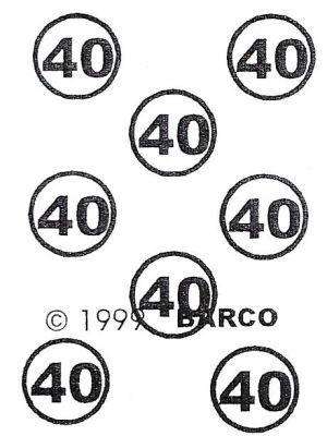 DD16 Hard Plastic Chocolate Mould Number 40 Plaque Disc 3.7cmx0.5cm deep