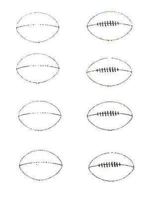 G38  Hard Plastic Chocolate Mould 3D Rugby Ball 3.5x2.4x1cm Per Side