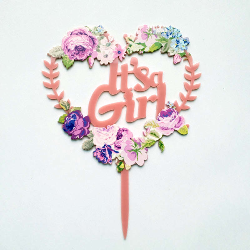 Nr102 Acrylic Cake Topper It's A Girl