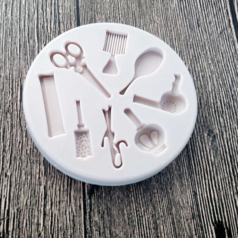 Fondant Hairdresser silicone mould, moulds size 8cm