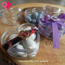 Empty Heart Plastic Sweet Container