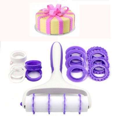 Fondant ribbon strip cutter roller set