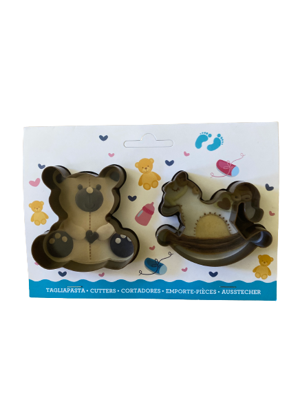 Plastic Cookie Cutter Teddy & Rocking Horse