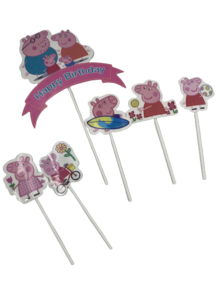 Peppa Pig Birthday Cardboard Cake Topper