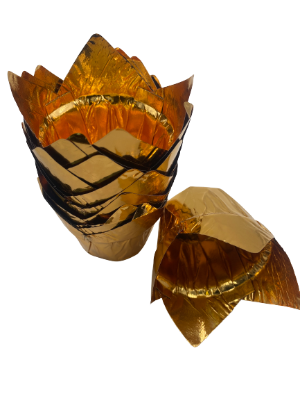 35961-5 Cupcake Wrappers Gold 12pcs