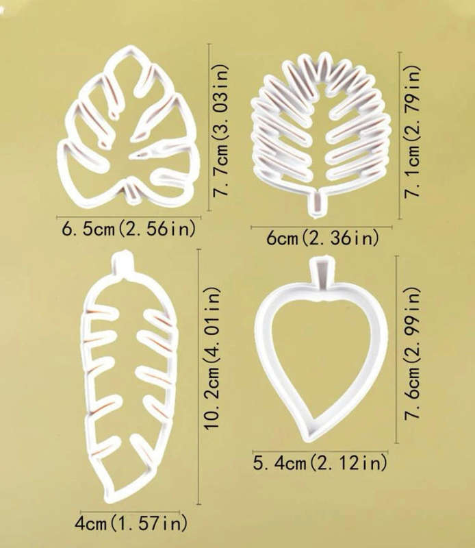 Tropical Leaves plastic cutter set