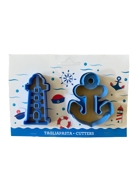 2 Piece Plastic Anchor Lighthouse Cookie Cutter Set