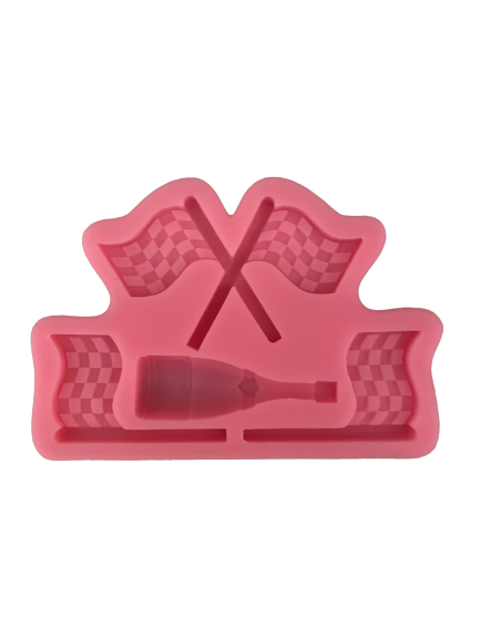 Silicone mould racing flag and champagne bottle