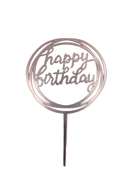 Nr128 Acrylic Cake Topper Happy Birthday Pink