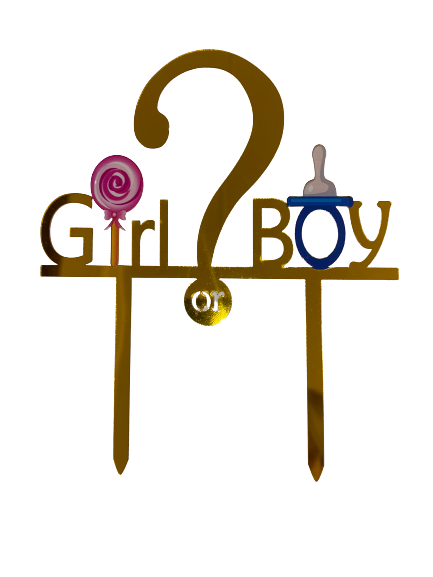 Nr302 Acrylic Cake Topper Girl Or Boy